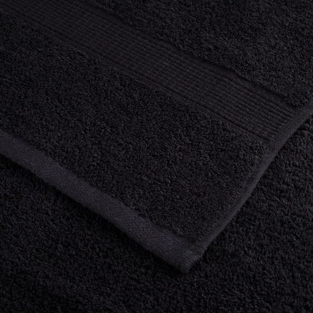 Asciugamani per Ospiti SOLUND 10 pz Neri 30x50 cm 600 g/m²