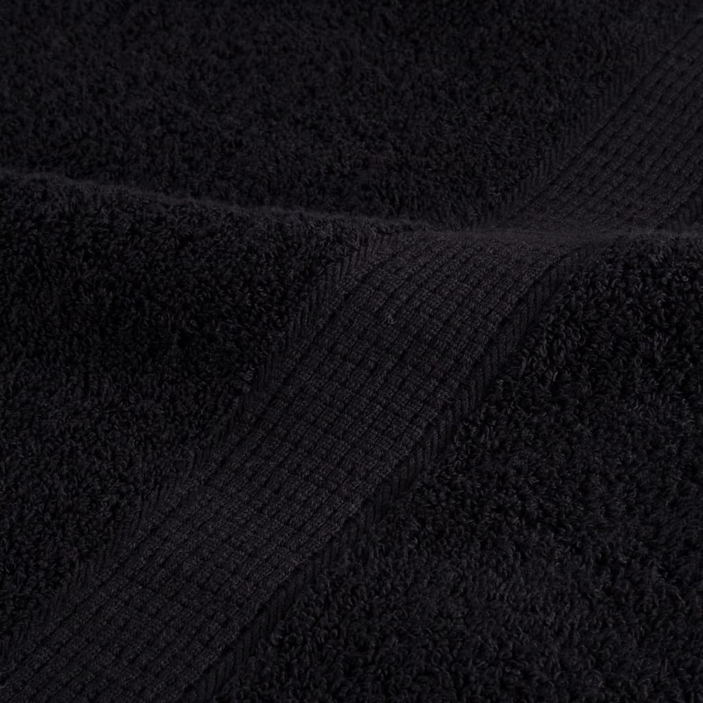 Asciugamani Premium SOLUND 4 pz Neri 50x100 cm 600 g/m²