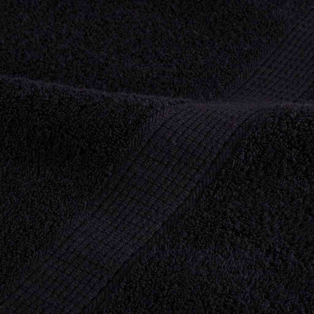 Asciugamani da bagno Premium SOLUND 4 pz Nero 100x150 cm 600 g/m²