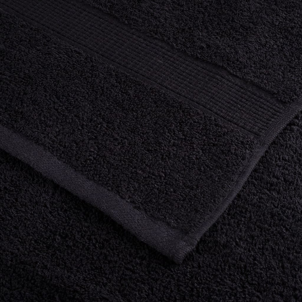 Asciugamani per Sauna SOLUND 2 pz Neri 80x200 cm 600 g/m²