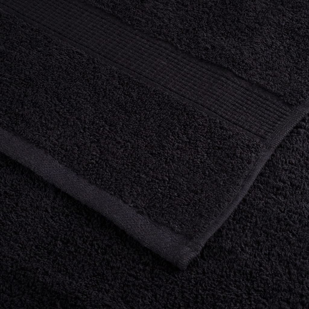 Asciugamani SOLUND 10 pz Neri 100x200 cm 600 g/m²