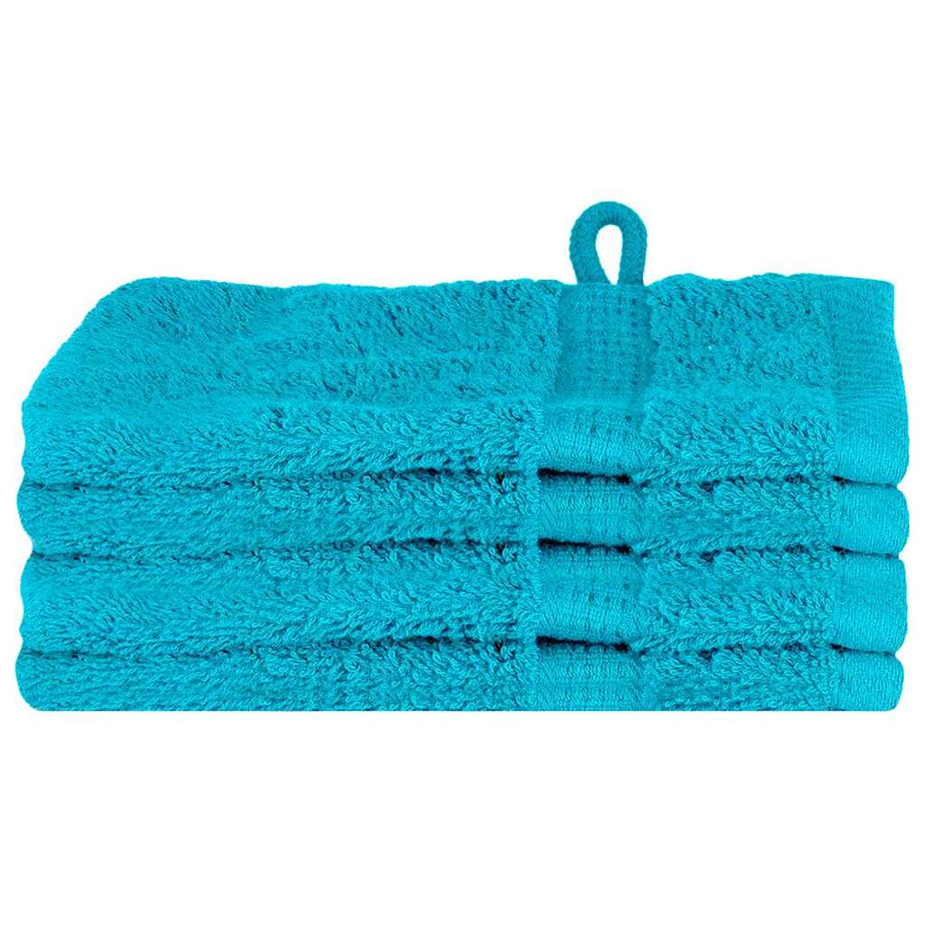 Asciugamano per Ospiti SOLUND 4 pz Turchese 15 x 21 cm 550 gsm