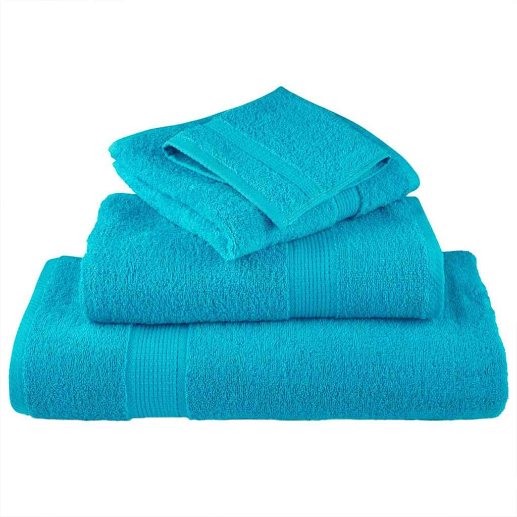 Asciugamano per Ospiti SOLUND 4 pz Turchese 15 x 21 cm 550 gsm