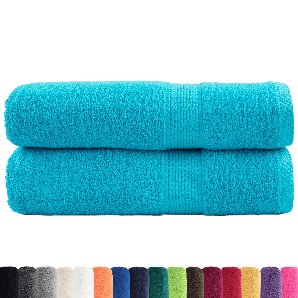 Asciugamani Bagno SOLUND 2 pz Turchesi 50x100 cm 600 g/m²