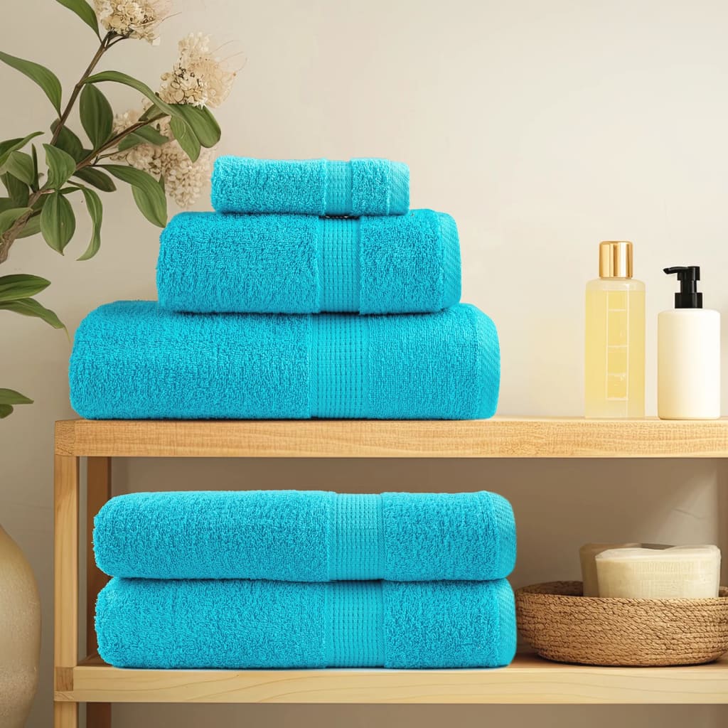 Asciugamani da bagno Premium SOLUND 10 pz Turchese 100x150 cm 600 g/m²