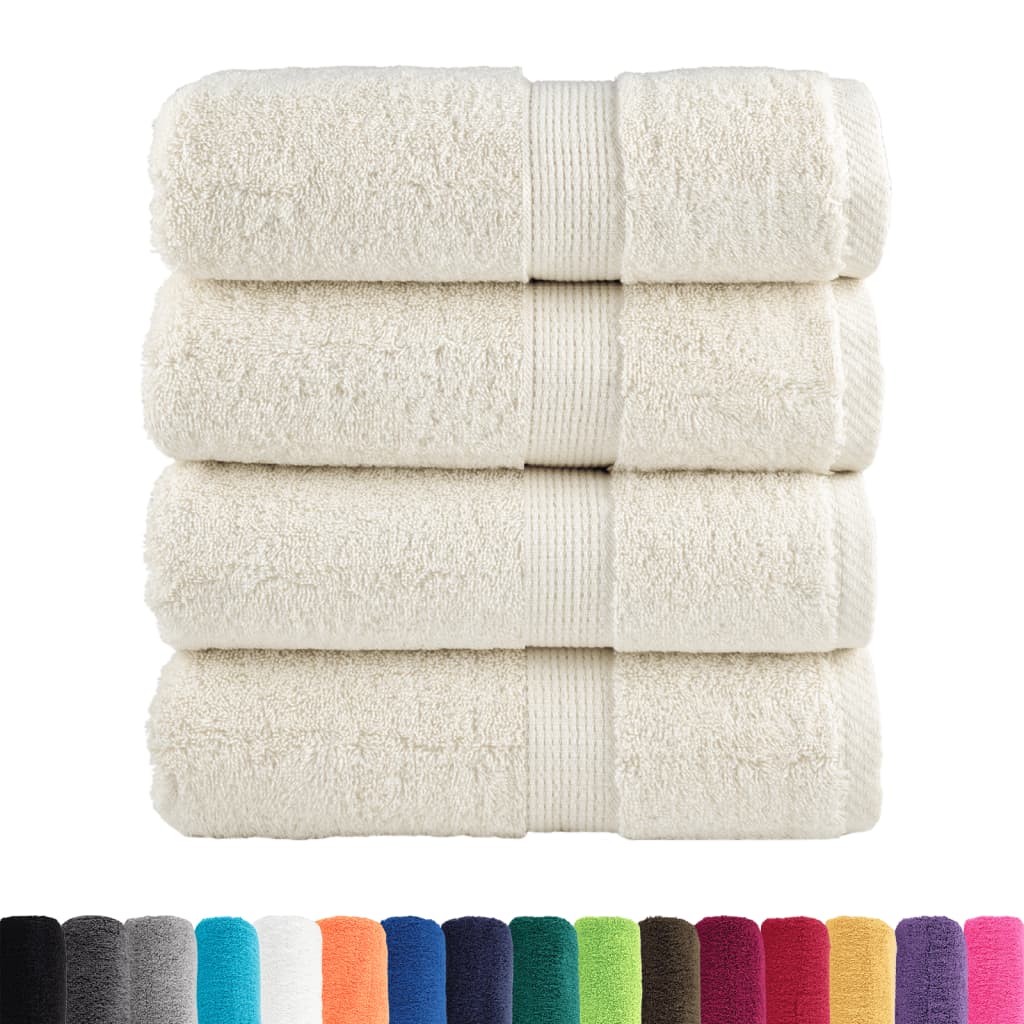 Asciugamani Premium SOLUND 4 pz Crema 30x30 cm 600 g/m²