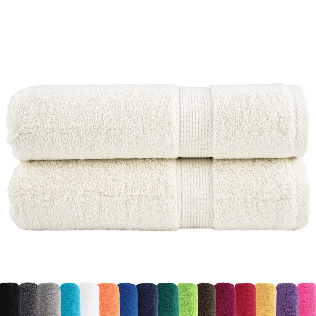 Asciugamani da Bagno SOLUND 2 pz Crema 50x100 cm 600 g/m²
