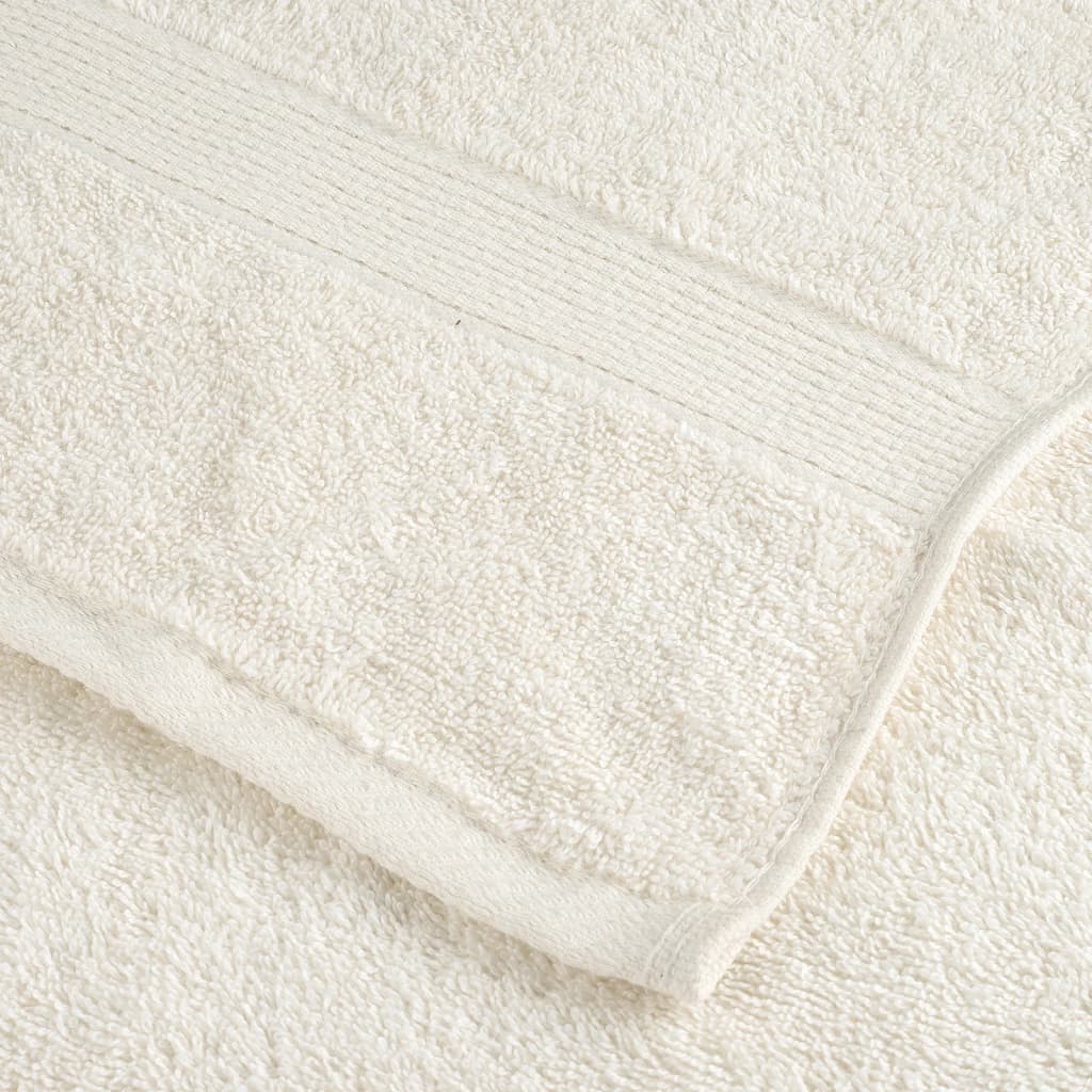 Asciugamani da Bagno SOLUND 2 pz Crema 50x100 cm 600 g/m²