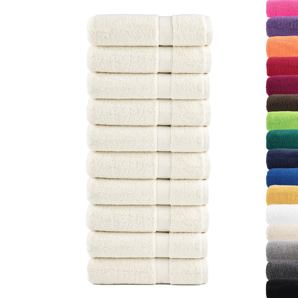 Asciugamani da bagno Premium SOLUND 10 pz Crema 100x150 cm 600 g/m²