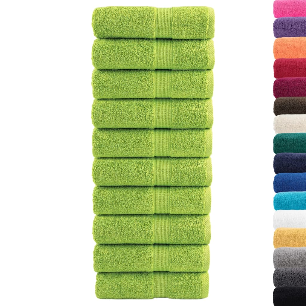 Asciugamani Premium SOLUND 10 pz Verde Mela 30x30 cm 600 g/m²