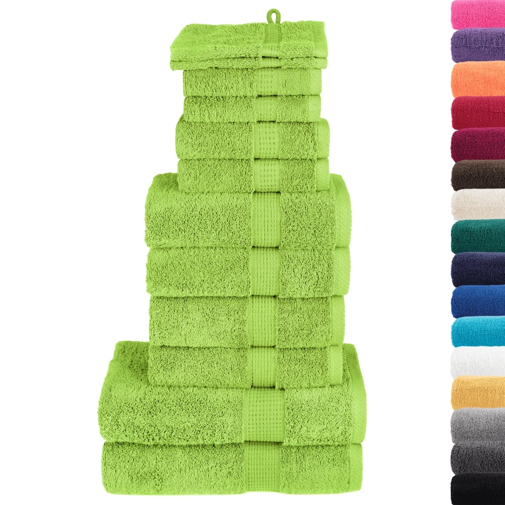 Set di asciugamani premium SOLUND 12 pezzi Verde mela 600 g/m²