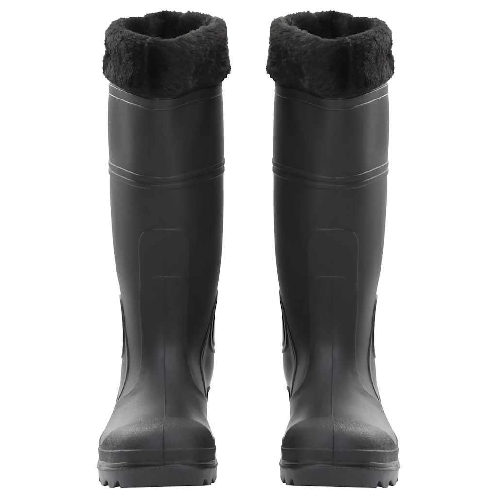 Stivali da Pioggia con Calzini Rimovibili Neri Misura 39 cm PVC