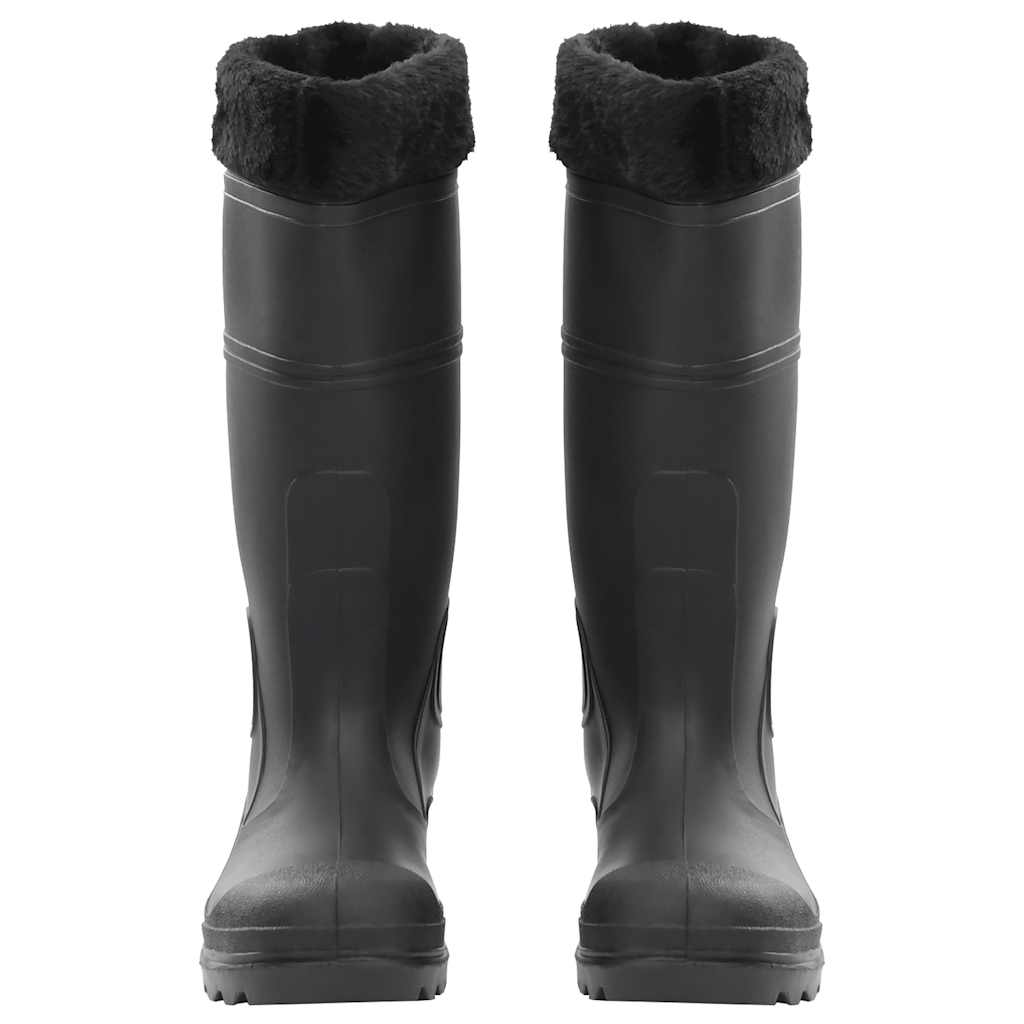 Stivali da Pioggia con Calzini Rimovibili Neri Misura 40 cm PVC