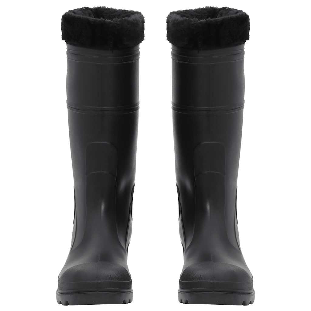Stivali da Pioggia con Calzini Rimovibili Neri Misura 41 cm PVC
