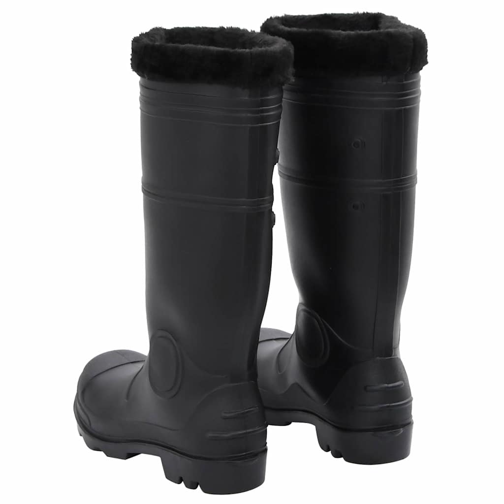 Stivali da Pioggia con Calzini Rimovibili Neri Misura 42 cm PVC