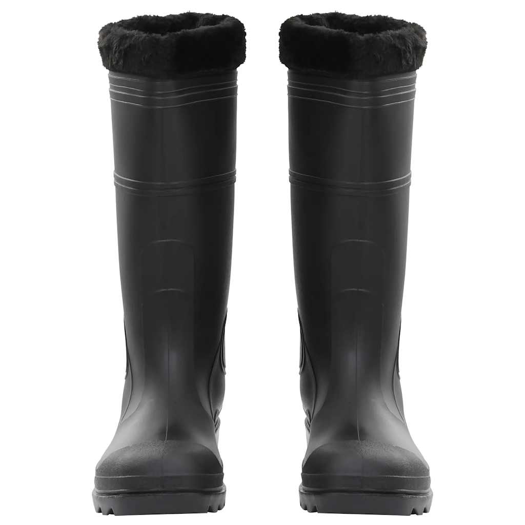 Stivali da Pioggia con Calzini Rimovibili Neri Misura 44 cm PVC