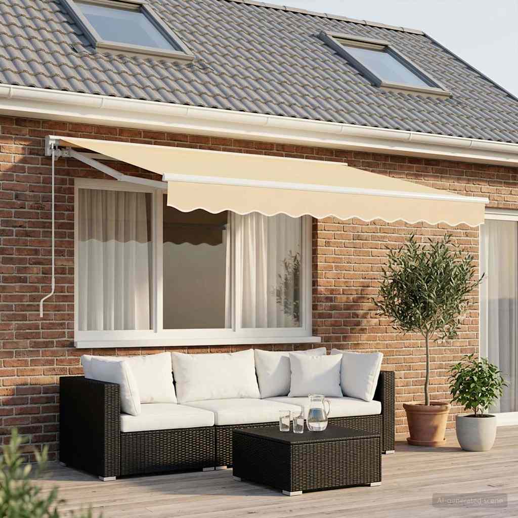 Tessuto di Ricambio per Tenda da Sole Crema 300x250 cm Poliestere