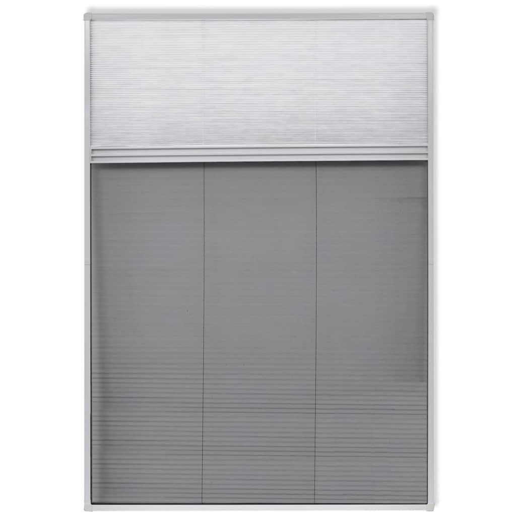 Finestra per Insetti Finestra Plisse 160 x 80 cm in Alluminio con Ombra