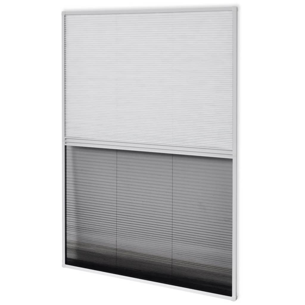 Finestra per Insetti Finestra Plisse 160 x 80 cm in Alluminio con Ombra
