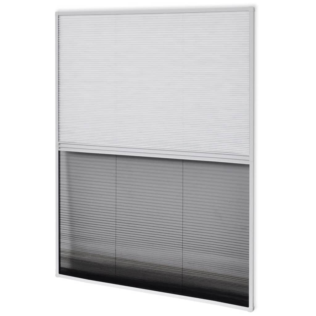Finestra per Insetti Finestra Plisse 160 x 110 cm in Alluminio con Ombra