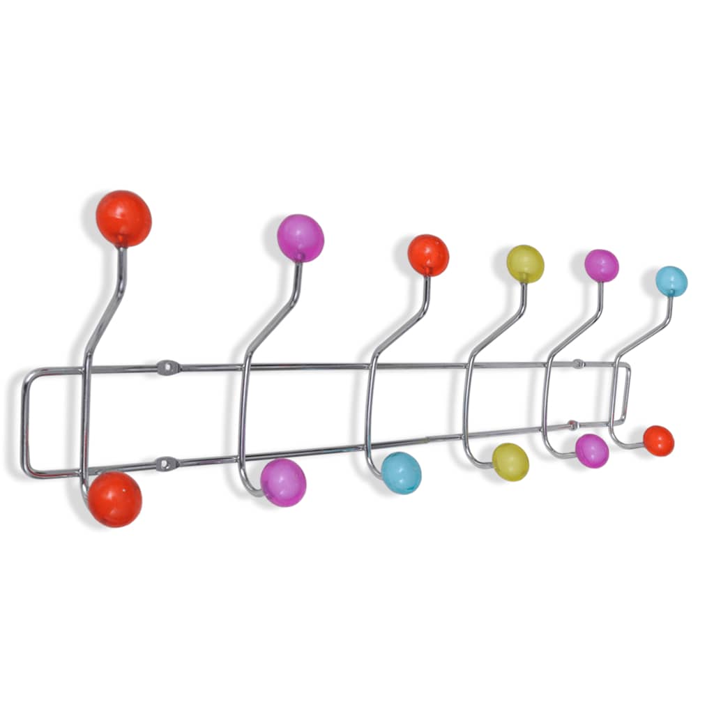 Appendino a Muro Colorato con 12 Ganci 2 pz