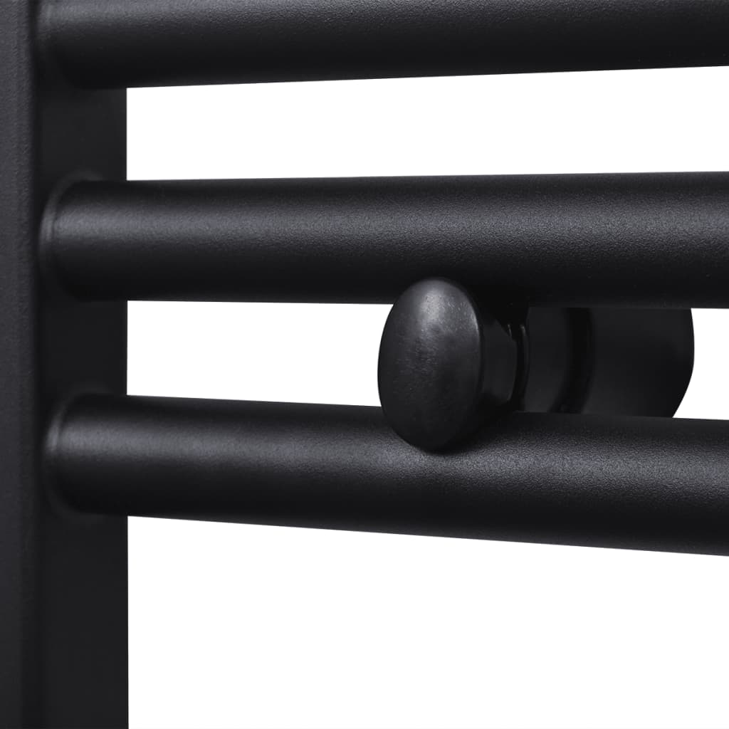 Radiatore Centrale Portasciugamano Dritto Nero 480 x 480 mm