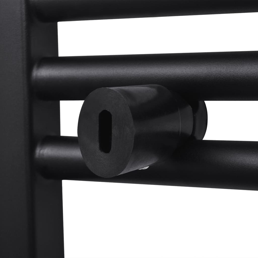 Radiatore Centrale Portasciugamano Dritto Nero 480 x 480 mm