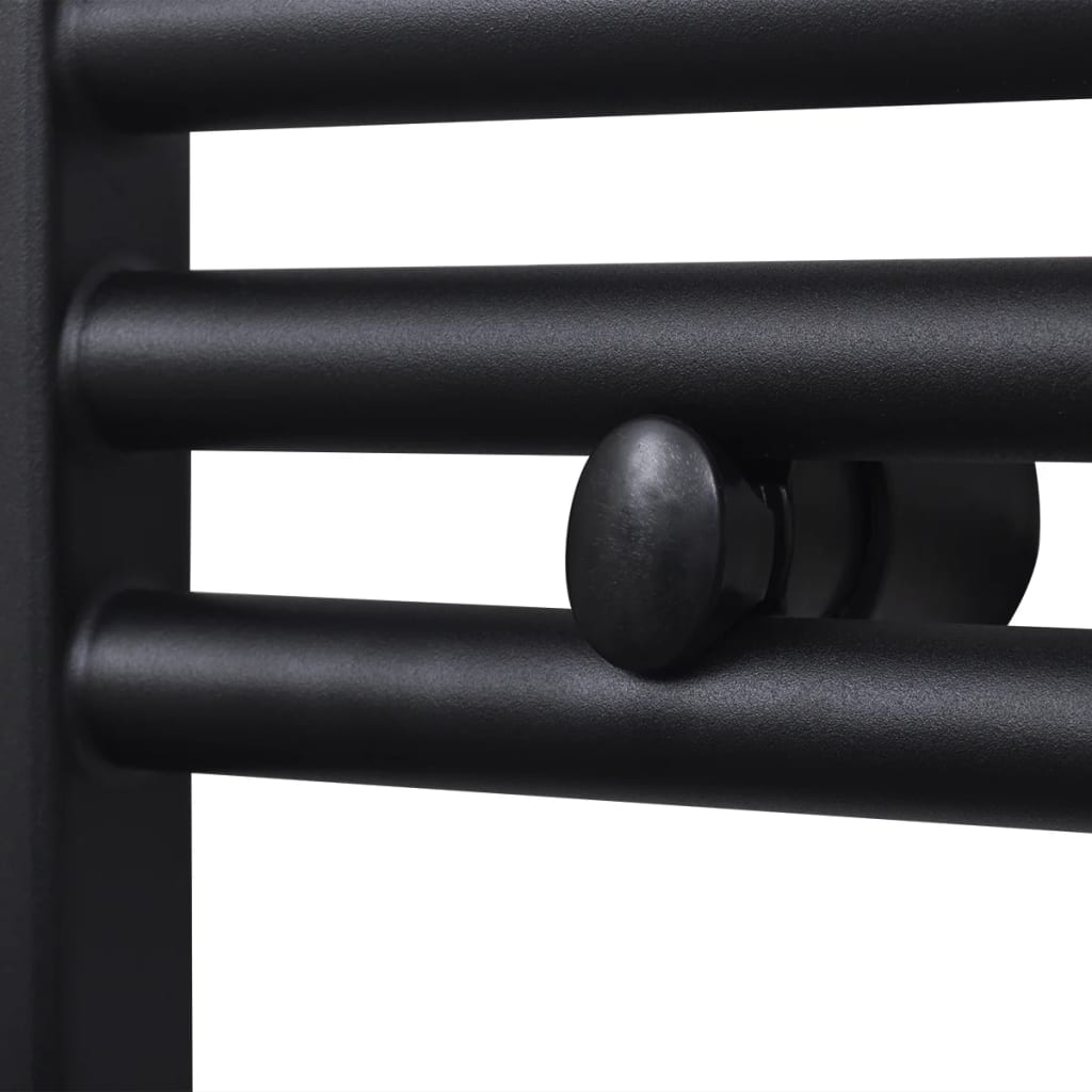 Radiatore Centrale Portasciugamano Dritto Nero 600 x 764 mm