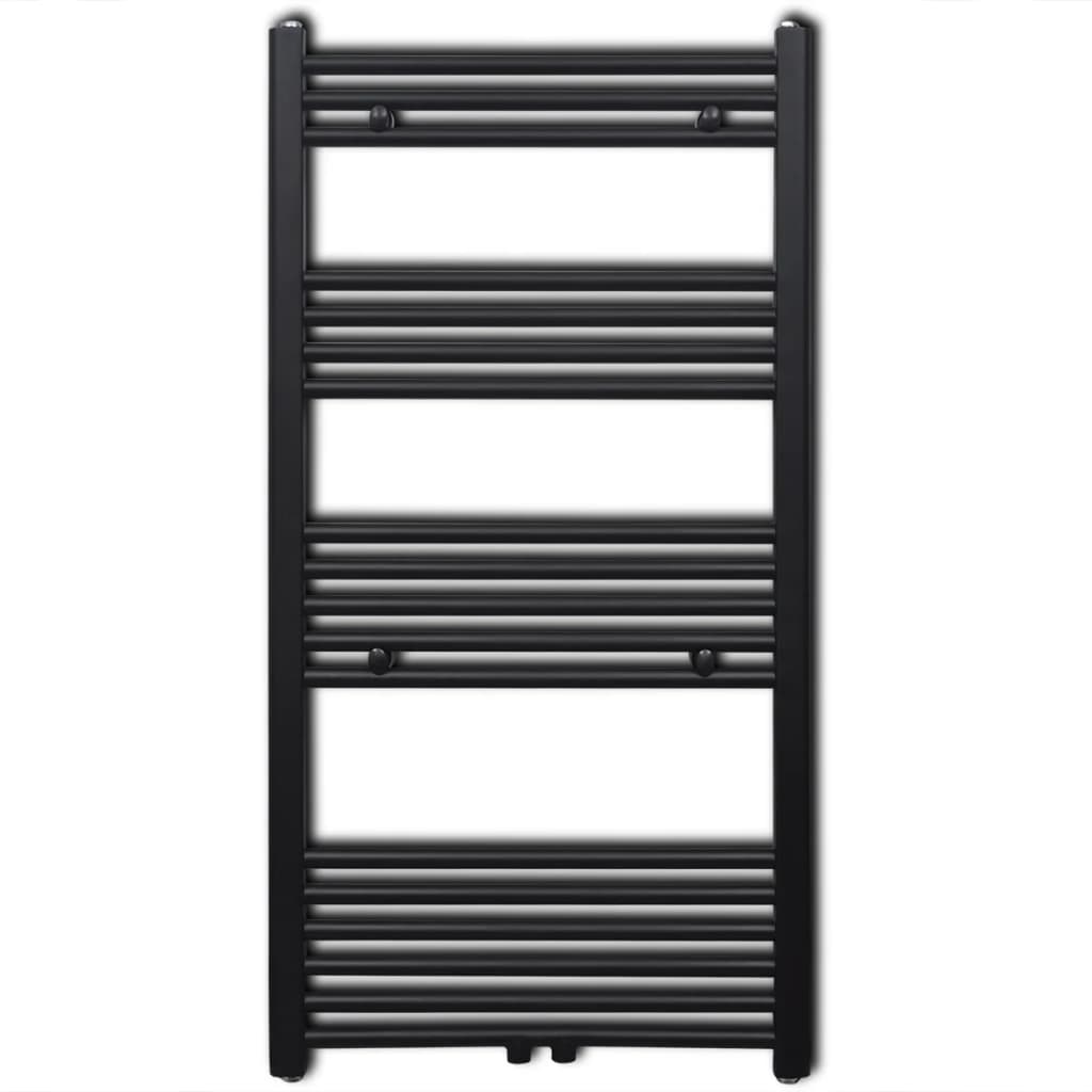 Radiatore Centrale Portasciugamano Dritto Nero 600 x 1160 mm