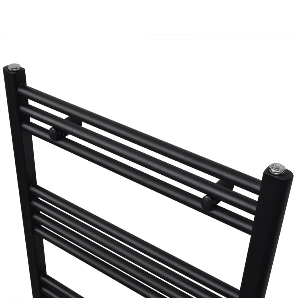 Radiatore Centrale Portasciugamano Dritto Nero 600 x 1160 mm
