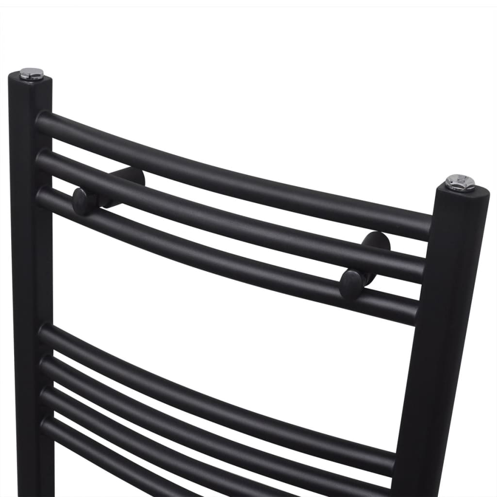 Radiatore Centrale Portasciugamano Curvo Nero 480 x 480 mm