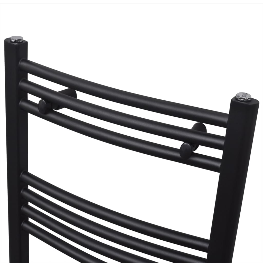 Radiatore Centrale Portasciugamano Curvo Nero 500 x 1160 mm