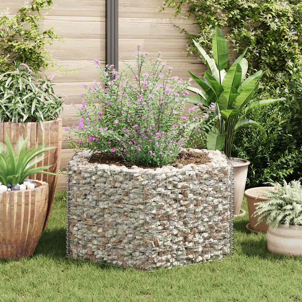 Gabbione Letto Rialzato da Giardino Esagonale 100x90x50 cm