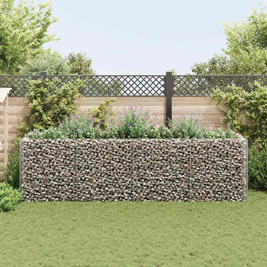 Gabbione Letto Rialzato da Giardino in Acciaio 360x90x100 cm