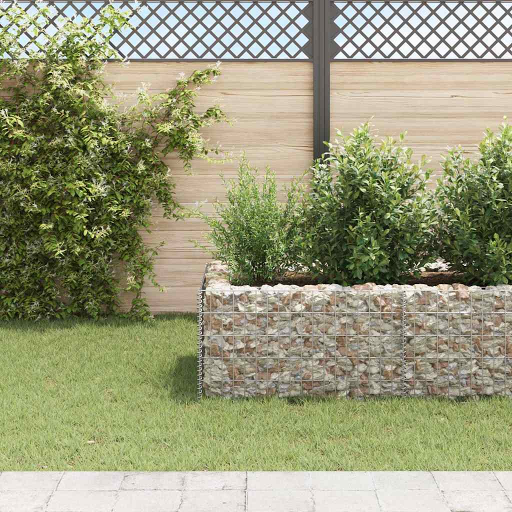 Gabbione Letto Rialzato da Giardino in Acciaio 360x90x50 cm