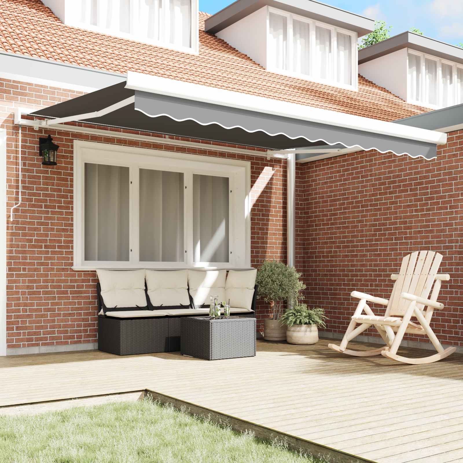 Telaio di tenda manuale 3,5 x 2,5 m Bianco