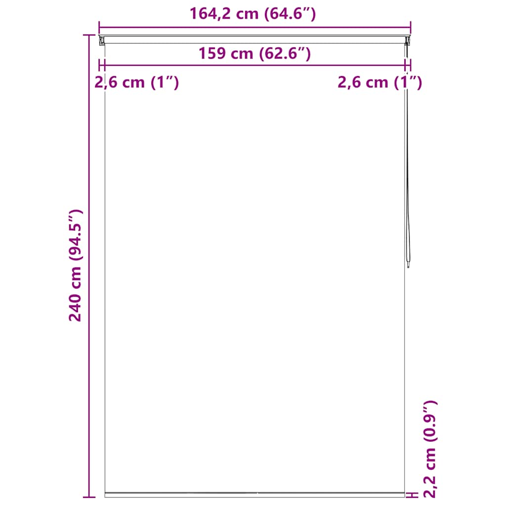 Tenda a Rullo per Doccia 160x240 cm Quadrati