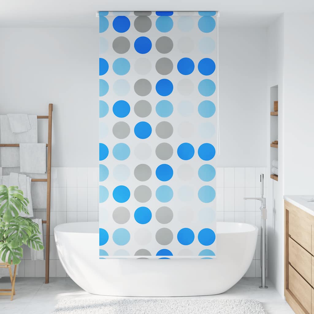 Tenda a Rullo per Doccia 120x240 cm con Motivo a Cerchi