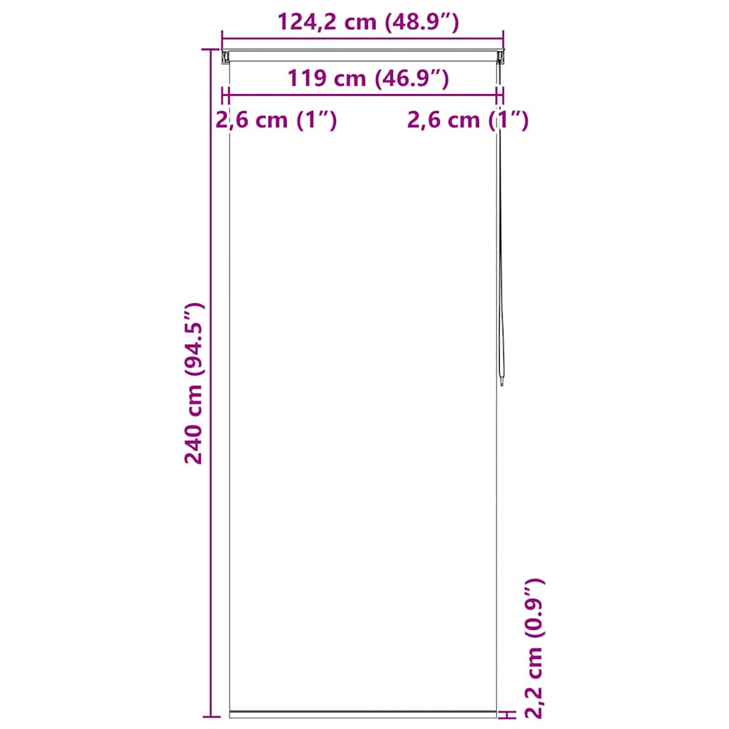 Tenda a Rullo per Doccia 120x240 cm Stella Marina