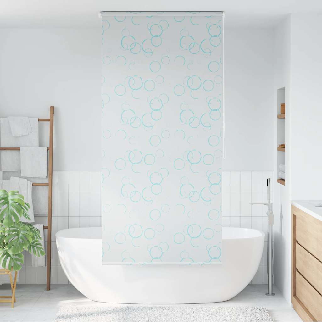 Tenda a Rullo per Doccia 120x240 cm con Motivo a Bolle