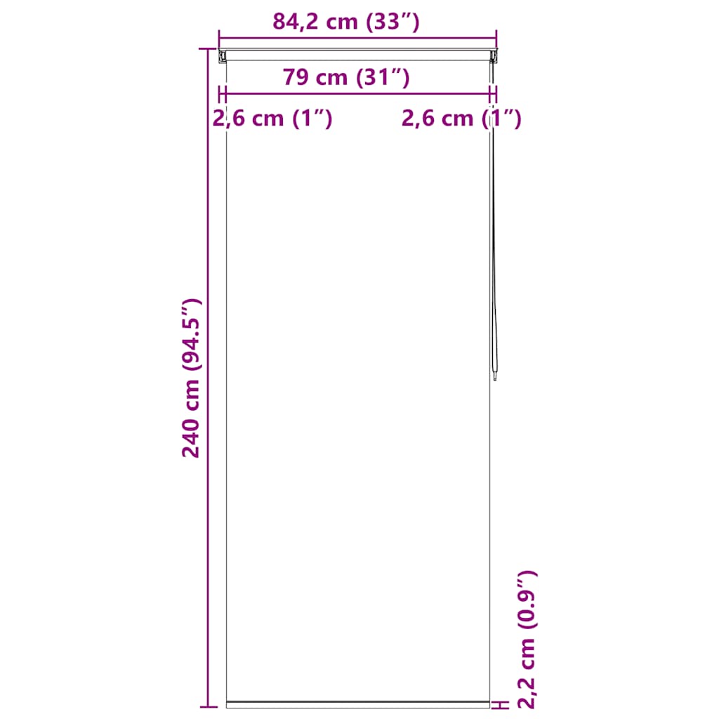 Tenda a Rullo per Doccia 80x240 cm Schizzi
