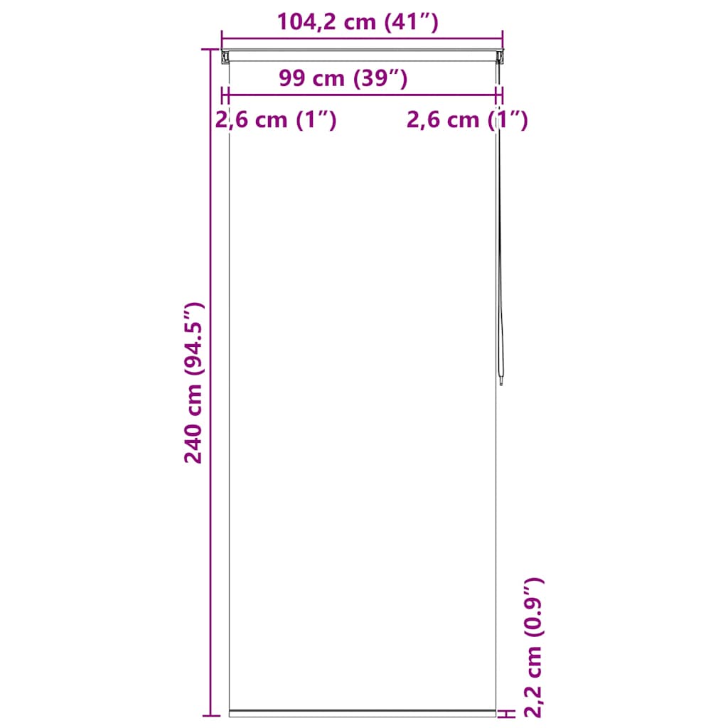 Tenda a Rullo per Doccia 100x240 cm Schizzi