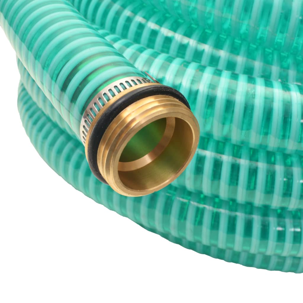 Tubo di Aspirazione con Connettori in Ottone 4 m 25 mm Verde