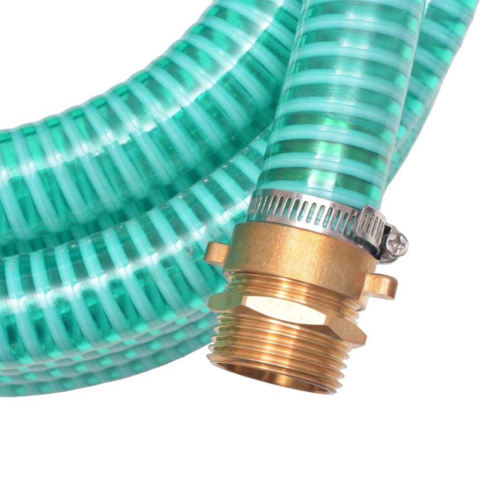 Tubo di Aspirazione con Connettori in Ottone 4 m 25 mm Verde