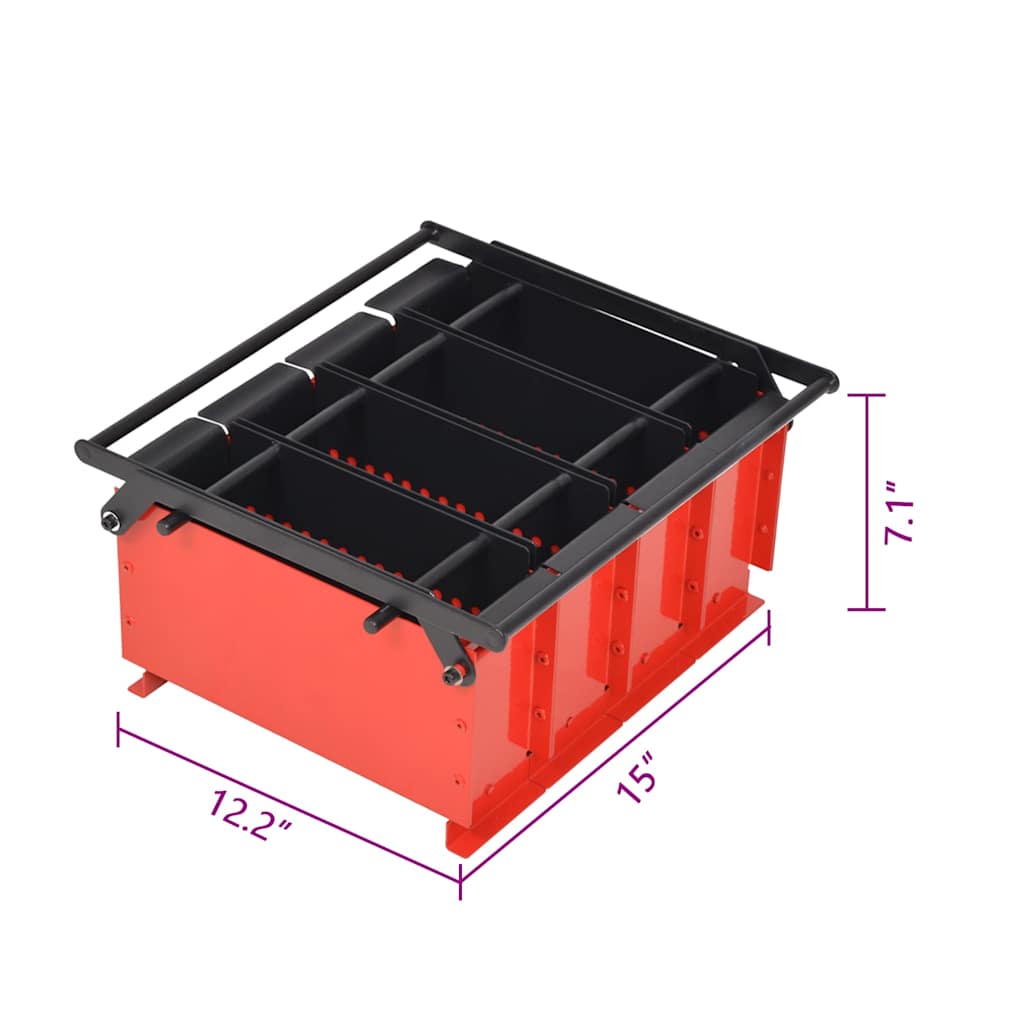 Compattatore di Carta in Acciaio 38x31x18 cm Nero e Rosso