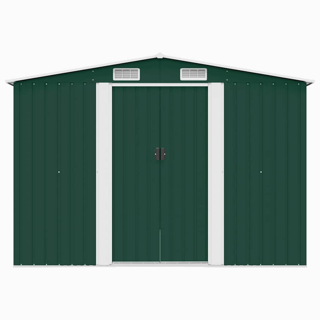 Casetta da Giardino 257x298x178 cm in Metallo Verde