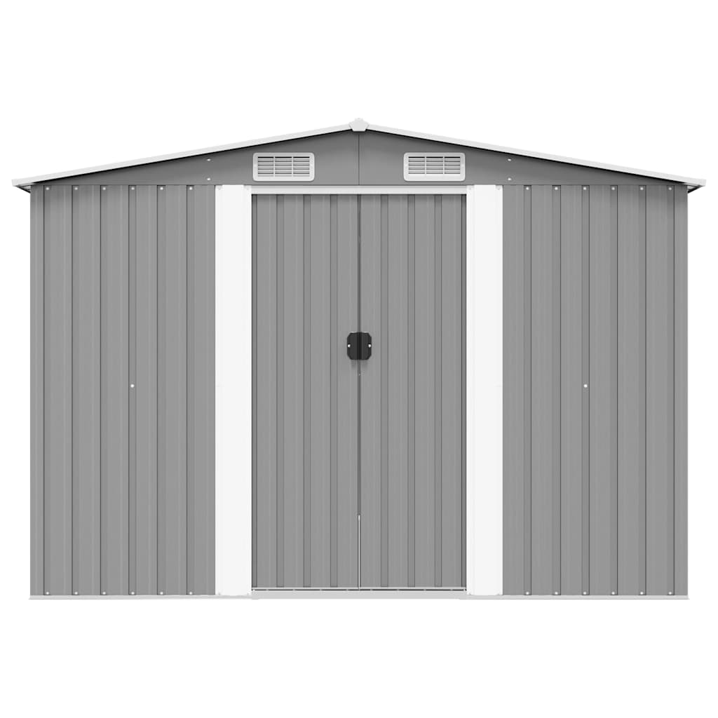 Casetta da Giardino 257x298x178 cm in Metallo Grigio