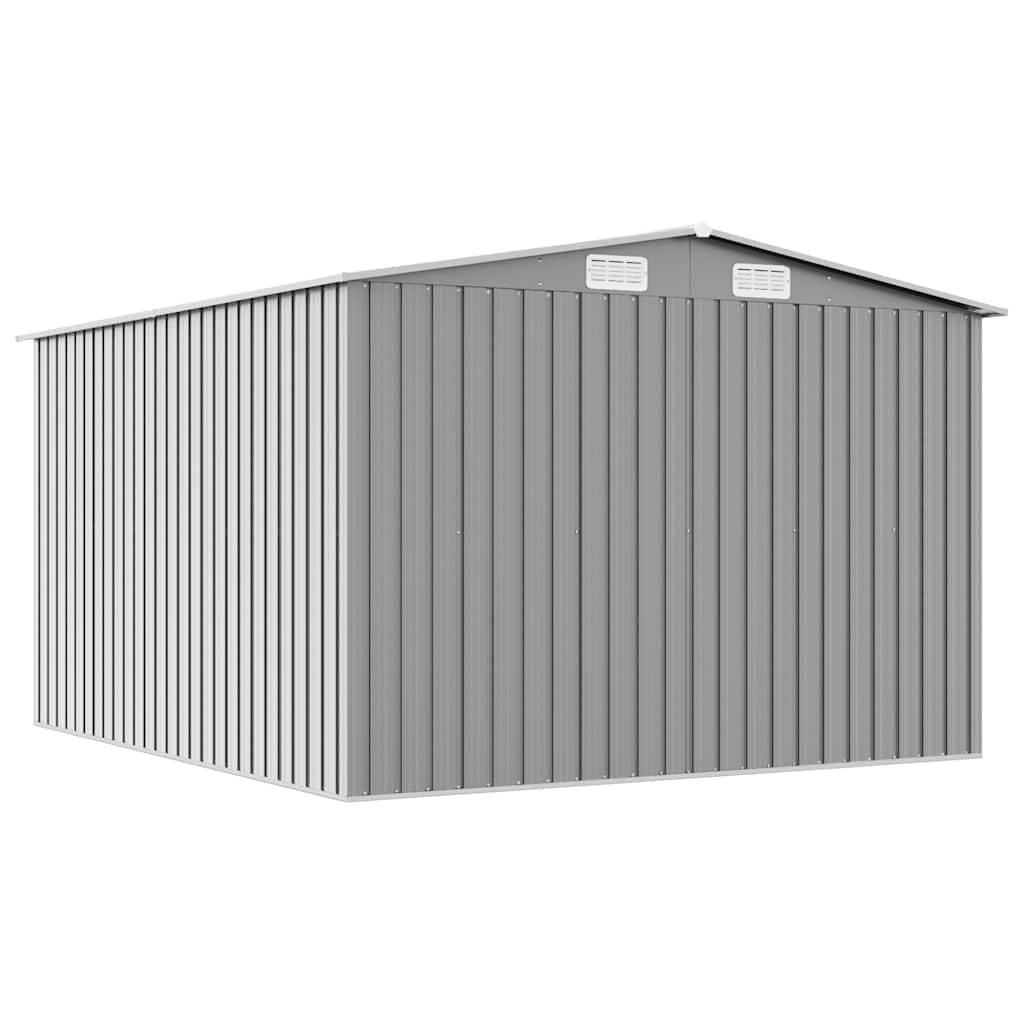 Casetta da Giardino 257x298x178 cm in Metallo Grigio