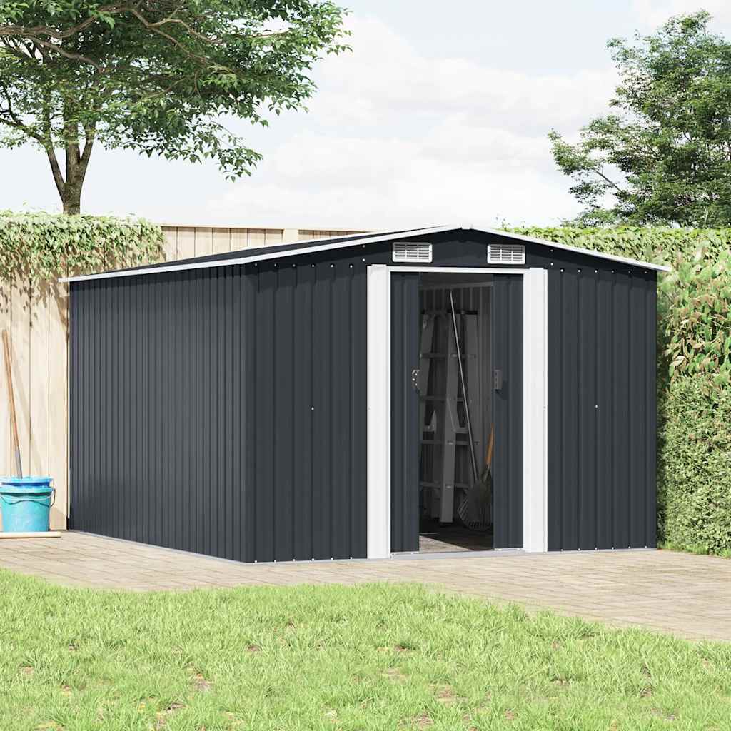 Casetta da Giardino 257x298x178 cm in Metallo Antracite