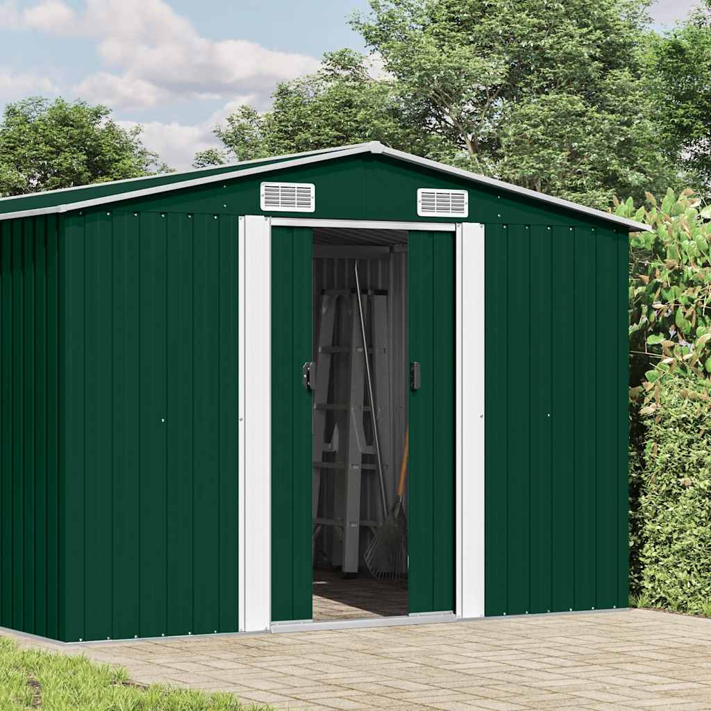 Casetta da Giardino 257x392x181 cm in Metallo Verde